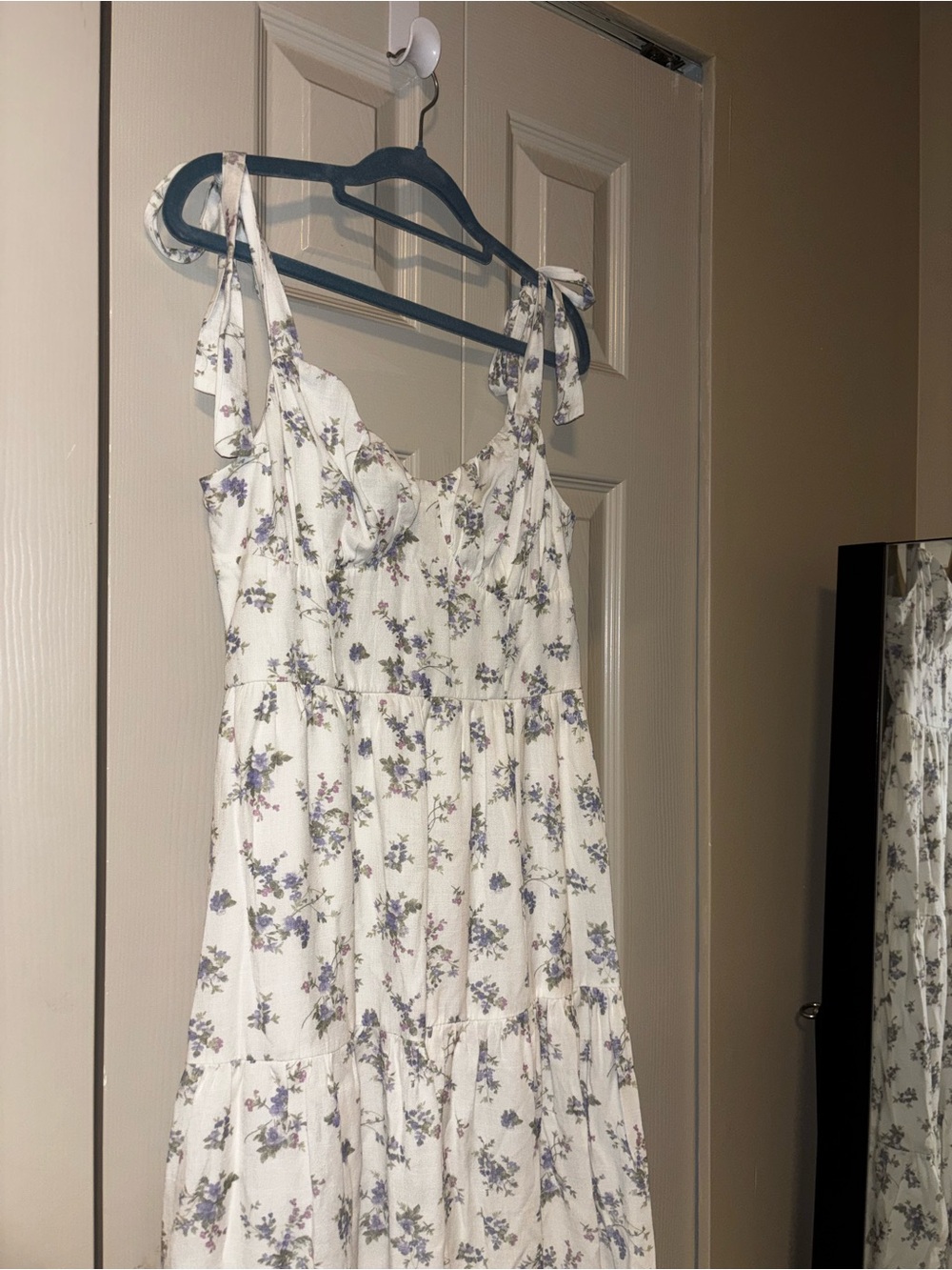White Floral, Tie-Strap Sundress